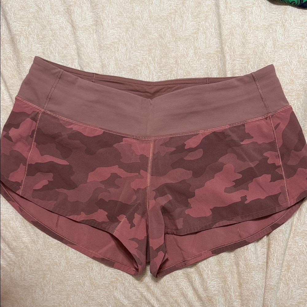 Lululemon Athletica Pink Camouflage Athletic Shorts